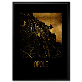 Obraz klasyczny Czarno złota mapa - Opole