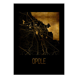 Plakat Czarno złota mapa - Opole