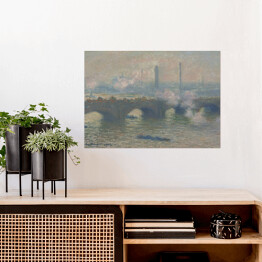Plakat Claude Monet " Most Waterloo w pochmurny dzień" - reprodukcja