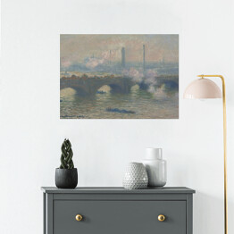 Plakat Claude Monet " Most Waterloo w pochmurny dzień" - reprodukcja