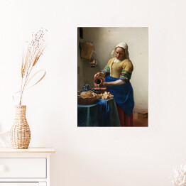 Plakat samoprzylepny Jan Vermeer "Mleczarka" - reprodukcja