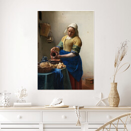 Plakat samoprzylepny Jan Vermeer "Mleczarka" - reprodukcja