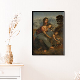 Plakat w ramie Leonardo da Vinci "Święta Anna Samotrzecia" - reprodukcja