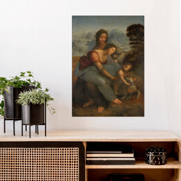 Plakat samoprzylepny Leonardo da Vinci "Święta Anna Samotrzecia" - reprodukcja