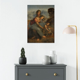 Plakat samoprzylepny Leonardo da Vinci "Święta Anna Samotrzecia" - reprodukcja