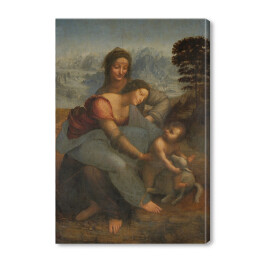 Obraz na płótnie Leonardo da Vinci "Święta Anna Samotrzecia" - reprodukcja