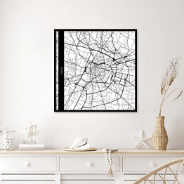 Plakat w ramie Mapa miast świata - Padwa - biała