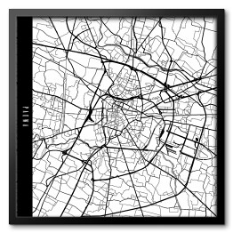 Obraz w ramie Mapa miast świata - Padwa - biała