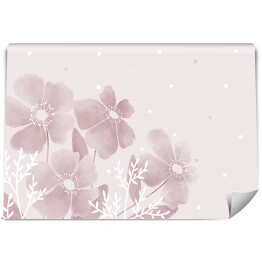 Fototapeta winylowa zmywalna Wiosenne pastelowe kwiaty - chłodny odcień bordo