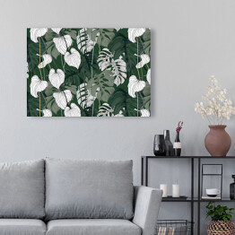 Obraz na płótnie Kolekcja #inspiredspace - rośliny - zielono biala monstera