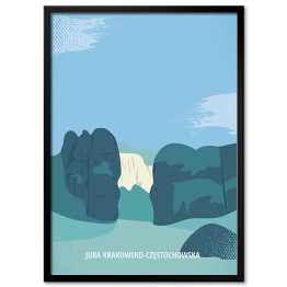 Plakat w ramie Ilustracja - Jura Krakowsko-Częstochowska, górski krajobraz