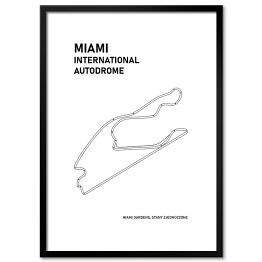Obraz klasyczny Miami International Autodrome - Tory wyścigowe Formuły 1 - białe tło 