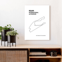 Obraz klasyczny Miami International Autodrome - Tory wyścigowe Formuły 1 - białe tło 