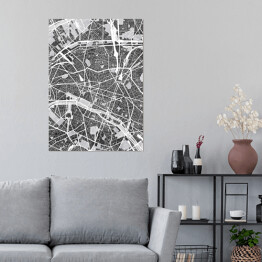 Plakat samoprzylepny Mapa Paryża 