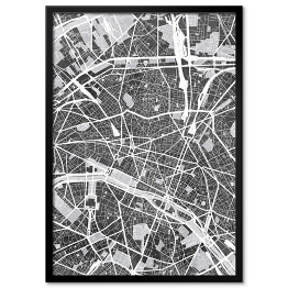 Plakat w ramie Mapa Paryża 