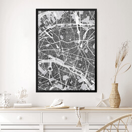 Obraz w ramie Mapa Paryża 