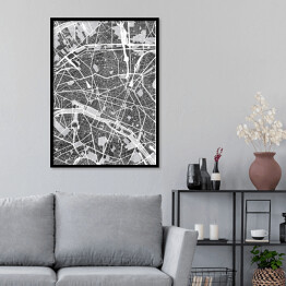 Plakat w ramie Mapa Paryża 