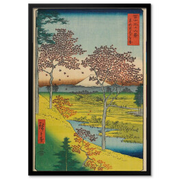 Plakat w ramie Utugawa Hiroshige Yūhigaoka w Meguro we wschodniej stolicy. Reprodukcja