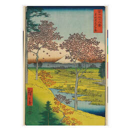 Plakat Utugawa Hiroshige Yūhigaoka w Meguro we wschodniej stolicy. Reprodukcja