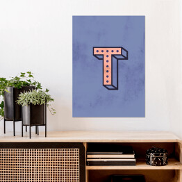 Plakat Kolorowe litery z efektem 3D - "T"