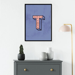 Plakat w ramie Kolorowe litery z efektem 3D - "T"