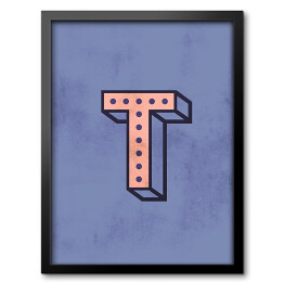Obraz w ramie Kolorowe litery z efektem 3D - "T"