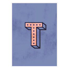 Plakat Kolorowe litery z efektem 3D - "T"