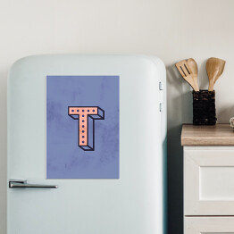 Magnes dekoracyjny Kolorowe litery z efektem 3D - "T"