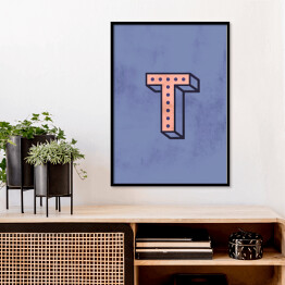 Plakat w ramie Kolorowe litery z efektem 3D - "T"