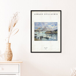 Plakat w ramie Armand Guillaumin "River Scene" - reprodukcja z napisem. Plakat z passe partout