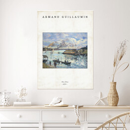 Plakat Armand Guillaumin "River Scene" - reprodukcja z napisem. Plakat z passe partout