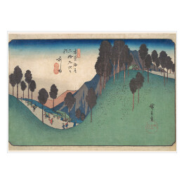 Plakat Utugawa Hiroshige Stacja Ashida. Reprodukcja obrazu