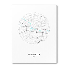 Obraz na płótnie Mapa Bydgoszczy w kole