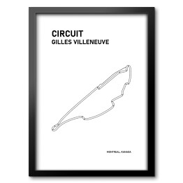 Obraz w ramie Circuit Gilles Villeneuve - Tory wyścigowe Formuły 1 - białe tło