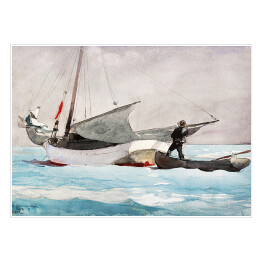 Plakat samoprzylepny Winslow Homer Stowing Sail Reprodukcja
