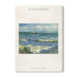 Obraz na płótnie Claude Monet "Połów ryb przy plaży w St. Maries" - reprodukcja z napisem. Plakat z passe partout