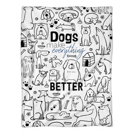 Koc Ilustracja - "Dogs make everything better"