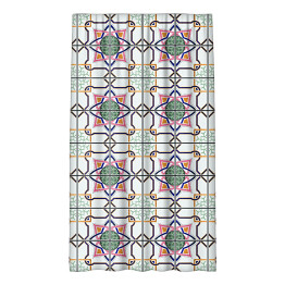 Zasłona Geometryczna ozdobna mozaika imitująca kafelki. Tekstylia domowe