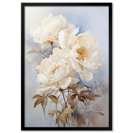 Obraz klasyczny Malowany pastelowy bukiet róż na akwarelowym tle