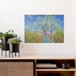 Plakat samoprzylepny Claude Monet Kwitnąca grusza Reprodukcja obrazu