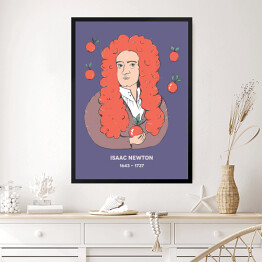 Obraz w ramie Isaac Newton - znani naukowcy - ilustracja