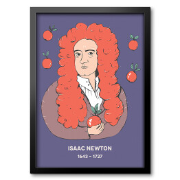 Obraz w ramie Isaac Newton - znani naukowcy - ilustracja