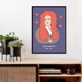Plakat w ramie Isaac Newton - znani naukowcy - ilustracja
