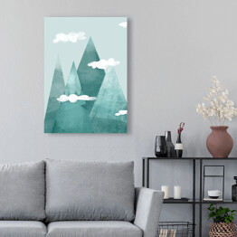 Obraz klasyczny Góry w chmurach - ilustracja