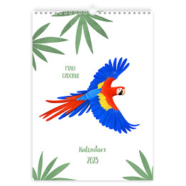 Kalendarz 13-stronicowy Kalendarz z ptakami ozdobnymi