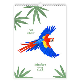 Kalendarz 13-stronicowy Kalendarz z ptakami ozdobnymi