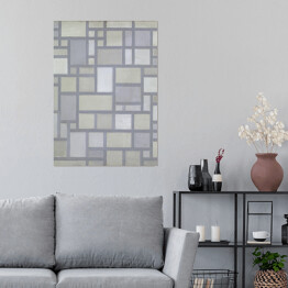 Plakat Piet Mondrian Composition in bright colors with gray lines (Composition 7) Reprodukcja obrazu
