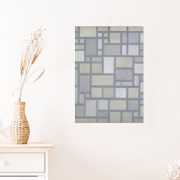 Plakat Piet Mondrian Composition in bright colors with gray lines (Composition 7) Reprodukcja obrazu