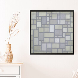 Obraz w ramie Piet Mondrian Composition in bright colors with gray lines (Composition 7) Reprodukcja obrazu