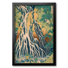 Obraz w ramie Hokusai Katsushika "Pilgrims at Kirifuri Waterfall on Mount Kurokami in Shimotsuke Province"